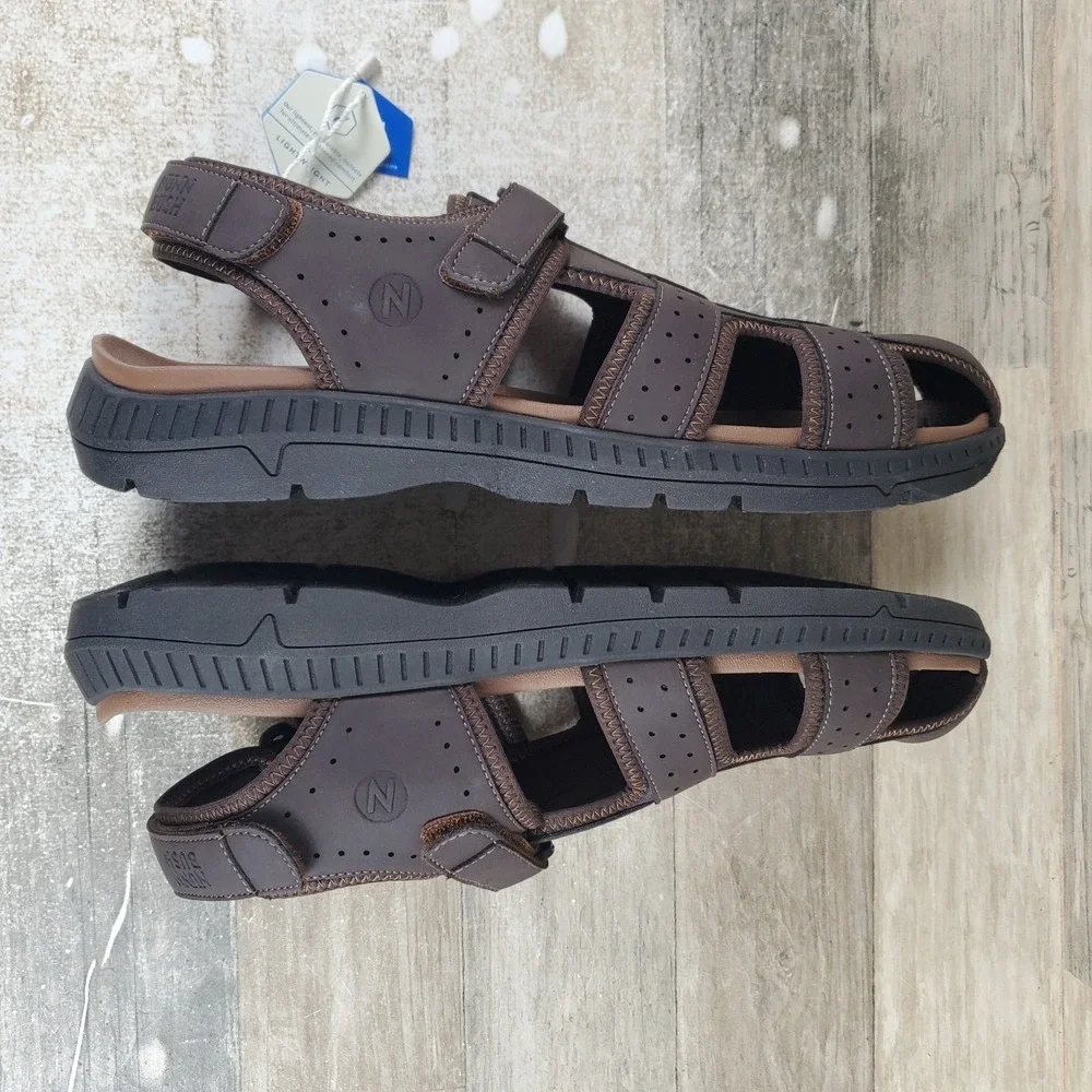 Nunn Bush Laguna Mens Fisherman Sandals Sz 13 M‎ Brown Brun Slingback